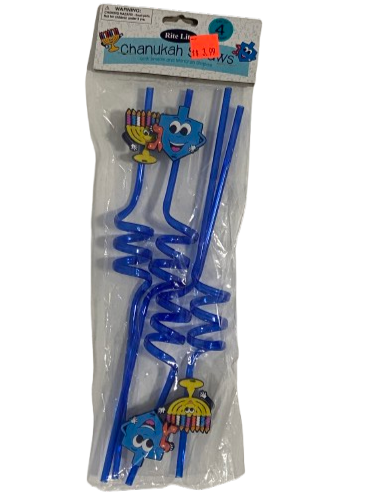 Chanukah Twist Straws-4 Pack