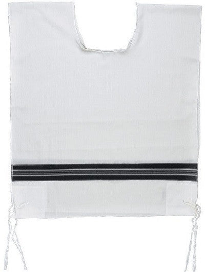 Men's Wool Tzitzis with Silk Corners - Chabad